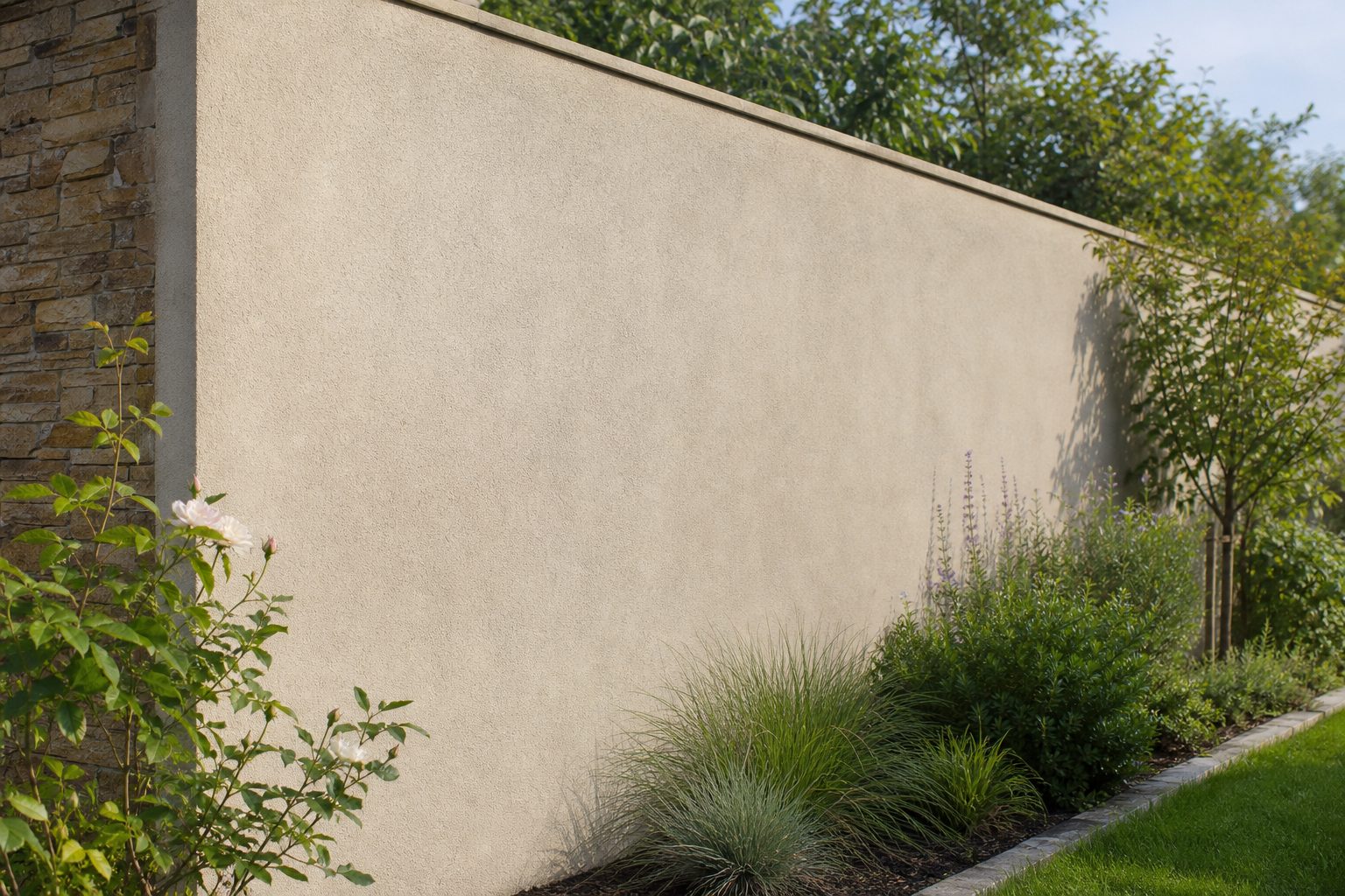 Mur mitoyen avec jardin, peut-on vraiment le crépir ?
